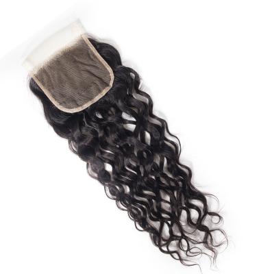 China Water Wave Cuticle Aligned 4X4 5X5 Lace Closure 13X4 HD Thin Layer Transparent Swiss Hair Frontal Bundles With Closure for sale