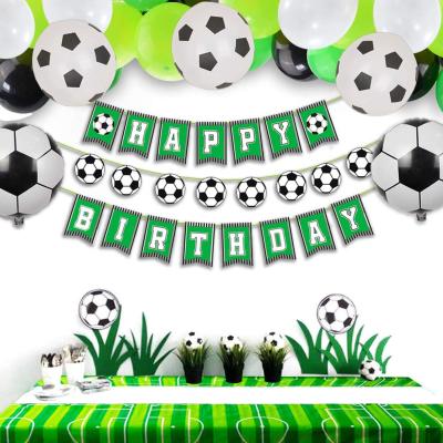 China Soccer Party Props Happy Birthday Banner and 47 Piece Soccer Football Theme Paper Balloons for Kids, Boys, Birthday Party for sale