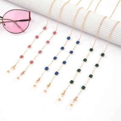 China Fashionable Simple Black Glass Non-slip Non-slip Chain Metal Eye Sun Shape Masking Glass Chain for sale