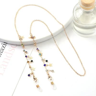 China Anti Slip RTS New Style Eyewear Chains Moon Star Wheat Butterfly Metal Crystal Glasses Accessories Sunglasses Ties Gold Plated for sale