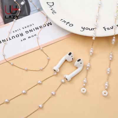 China Gold Plated Custom Airpod Accessories Chains Earphone Lanyard Earpod Rope For Women Luxury Earwear Strap for sale