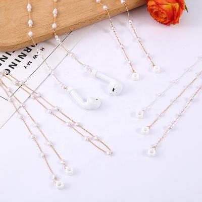 China Anti-lost gold plated simple personality copper bead necklace glasses chain earphone chain earphone lanyard for sale