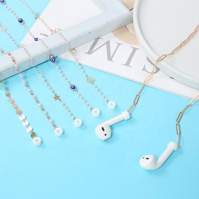 China For Earphone Designer Anti-lost Erapod String ABS Bead Copper Earphone String Rope For Airpods Earphone Lanyard For Girls for sale