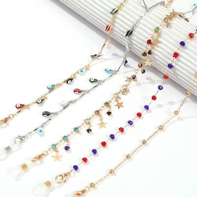 China Factory Customized Colorful Korean Version Of High Quality Glass Beads Of The Simple Joker Glass Chain Glasses Strings For Glass Link for sale