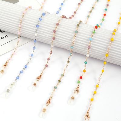 China Fashion Vintage Women Non-Toxic Eyewear Chain Crysta Beads Glass Chains Silicone Glasses Clip Glasses Sunglasses Necklace Accessories for sale