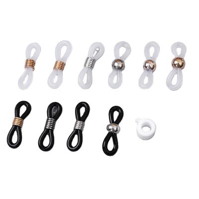 China Glasses Chains Safety Glasses Ends Silicone Eyeglass Adjustable Retainer Connectors Anti-Slip Safety Glasses Holder Buckle Ends for sale