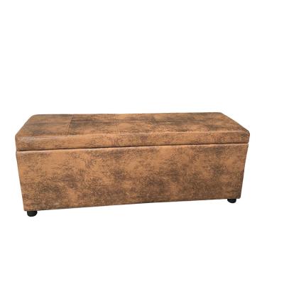 China Leather Storage Ottoman Bench (Other) Suede Adjustable For Bedroom Living Room for sale