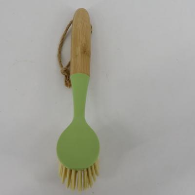 China Sustainable Kitchen Cleaning Bamboo Natural Around Main Dish Scrub Brush With Wooden Handle For Pot Pans Scraper for sale