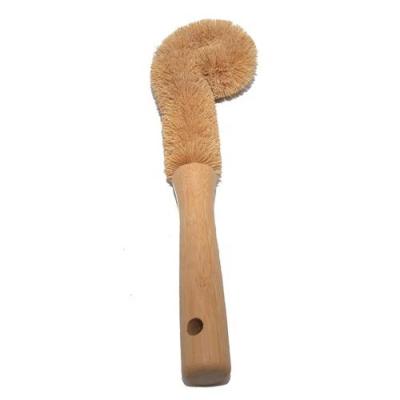 China Sustainable Natural Wooden Handle Pot Cleaner Brush Kitchen Coconut Pot Cleaning Brush for sale