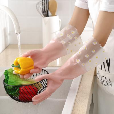 China Waterproof Household Gloves Household Rubber Color Latex Dish Cleaning Durable Gloves for sale