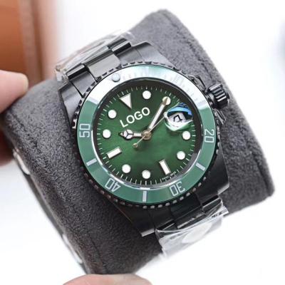 China OEM &ODM Automatic Date Design Mens Mechanical Black Color Green Face Wrist Watch For Men for sale