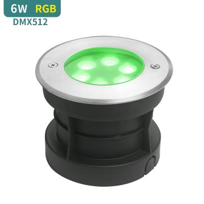 China 6W High Voltage Structure RGB DMX512 Waterproof LANDSCAPE LED Inground Control AC100-240V IP68 LED Buried Ground Light for sale