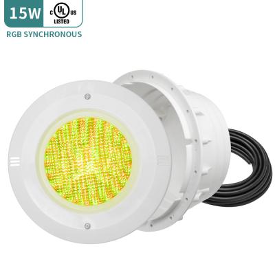 China AC12V Par56 theme park swimming pool led swimming pool light15Watt RGB synchronous control material stainless steel LED pool light with light fixtures for sale