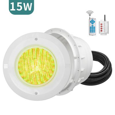 China Theme Park Swimming Pool AC12V 15W RGB Synchronous Control PC Plastic Material LED Flat Pool Light with PAR56 Lighting Fixtures POOL LIGHT for sale