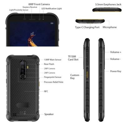 China Dual SIM Card New Arrivals Rugged Phone Touch Dual Focus &NFC 5.7 Inch IP68 Android 10 Big Battery Mobile FAST Charging Outdoor Industry LOW MOQs for sale