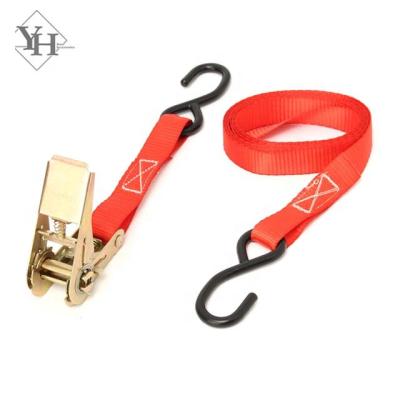 China Wholesale Customized 25mm Polyester 800kg 1 Inch 1500 Pound Small Ratchet Down Link Straps For Motorcycle for sale