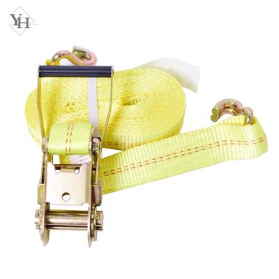 China Heavy Duty Polyester 2 Inch 27ft 30ft 33ft Ratchet Tie Down Straps For Transport for sale