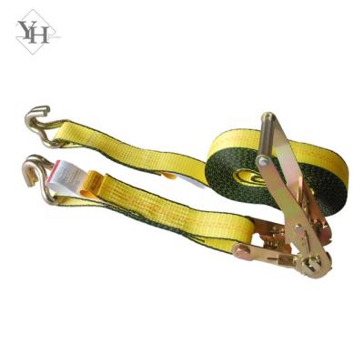 China Polyester Ratchet Tie Down Straps Ratchet Cargo Lashing Belt 2inch 10000lbs For Trailer for sale