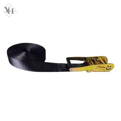 China Polyester Customized Heavy Duty Black 50mm Endless Ratchet Tie Down Tie Down Cargo Lashing Belt For Truck for sale