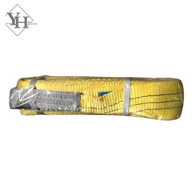 China Webbing sling for lifting direct manufacturer producing heavy duty yellow 3 ton flat polyester webbing sling for lifting for sale