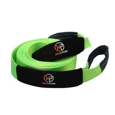 China Heavy Duty 100% Polyester Car Rescue Tool Custom Polyester 3 Inch 10ft 20ft 30ft 30000 lbs Recovery Tow Straps With Shackle for sale