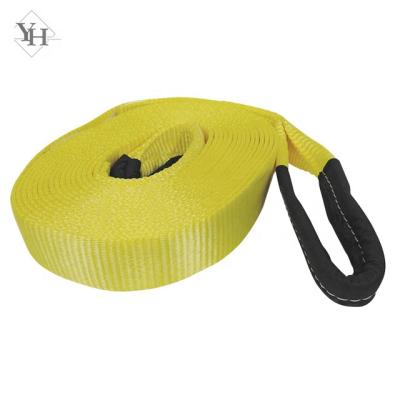 China Heavy Duty 2 Inch Polyester Tow Straps Customized 100% Polyester 10000 lbs 20' 30' Recovery Tow Strap For Car Emergency for sale