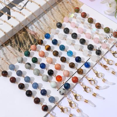 China Fashion Sunglasses Accessory Eye Glass Arming Geometric Colorful Anti-slip Beaded Cord Sunglasses Chain Lanyards for sale