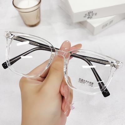 China New Oversized Blue Light Glass Frame Retro TR Anti Flat Myopia Clear Reading Glasses Mirror Optical Frame for sale