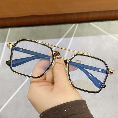 China Driving Travel Fshion Wholesale Street Fashion Anti-blue Light Blocking Glasses Fit Metal Glass Frame For Women And Men for sale