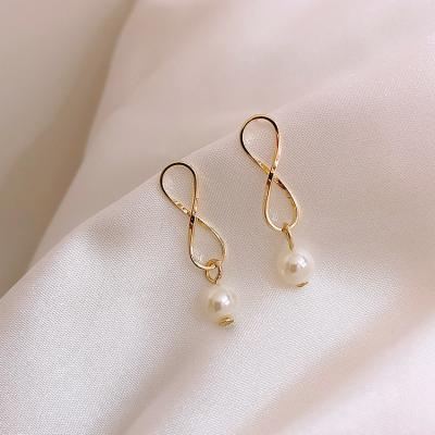 China Geometric Pearl Metal Stud Earrings Fashion Designs Simple Alloy Fashion Stud Earrings Women for sale