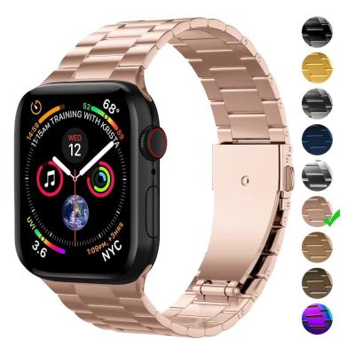 China Water Resistant For Apple Watch 1/2/3/4/5 Series Watch Band Strap Stainless Steel Metal Link Bracelet Bands Compatible for sale