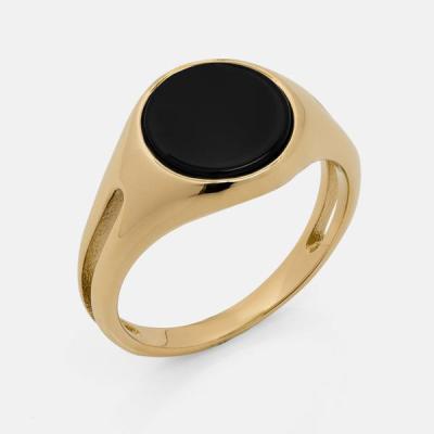 China INS CLASSIC Geometric Black Round Stainless Steel Ring Women Gold Plated Titanium Steel Rings For Women Men for sale