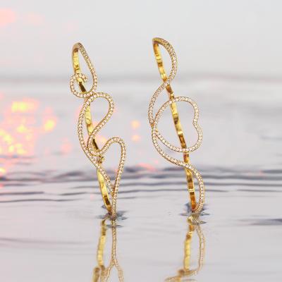 China FASHION Jewelry of WUDU Ring Gold Silver Plated Zircon Copper Brass Diamond Three Finger Heart Rings for Women for sale