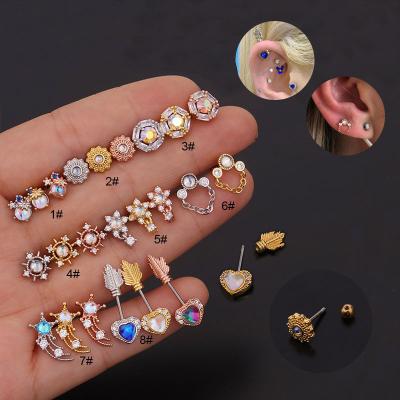 China Fashion Jewelry CLASSIC Wholesale Custom Earring Charms Men Women Gold Silver Plated Stainless Steel Diamond Zircon Studs Earrings for sale