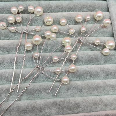 China Fashionable Elegant Women U Shaped Hair Pins Barrette Clip Simulated Pearl Hairpins Stick Bridal Hair Pin Hair Accessories Wedding Hairstyle factory for sale