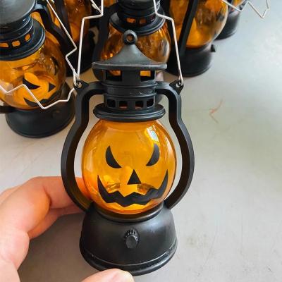 China Halloween Kerosene Lamp PLASTIC Portable Pumpkin LED Pumpkin Lantern Bar Party Atmosphere Props Not Include Battery for sale