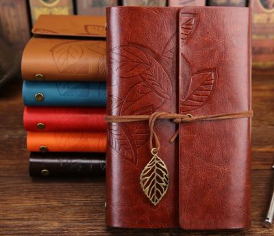 China Diray Notepads Handmade Vintage Genuine Leather Notebook Custom Made For Travel Visit for sale