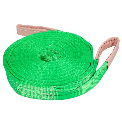 China Lifting goods color 2ton flat sling double-loop industrial crane sling lifting rope for sale