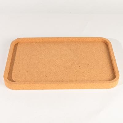 China Viable Useful Food Serving Tray Custom Rectangular Cork Serving Tray 30*20*2.1cm for sale