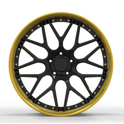 China ALLOY 2 Piece Wheels Custom Forged Wheels 18 19 20 21 22 Inch 5x120 6061T6 Passenger Car Wheels for sale