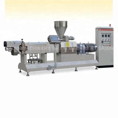 China Double donut screw extruder fried snacks processing line fried sala corn flour rice chips machimes for sale