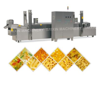 China 304 Stainless Steel Automatic Batch Continuous Frying Potato Chips Fryer Machine Banana Frying Kurkure Pellets Making Machines for sale