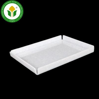 China Modern White Acrylic Serving Tray Acrylic Drink Supplies Hotel Tray for sale