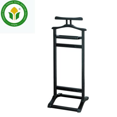 China Other Wholesale Classic Design Durable Black Wooden Clothes Rack For Hotel for sale