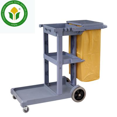 China Hotel Cutomized Plastic Housekeeping Service Trolley Serving Trolley Doorman Trolley for sale