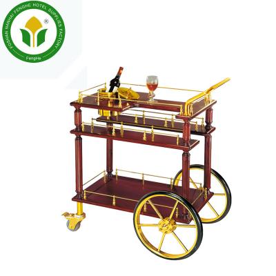 China Wooden Hotel Supplies 3 Tier Hotel Wine Cart Liquor Cart for sale