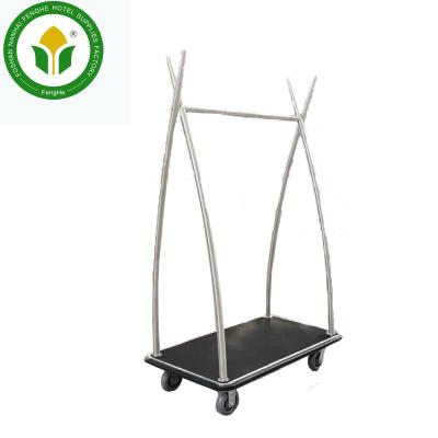 China New Modern Design Hotel Lobby Metal Luggage Cart Luggage Trolley for sale