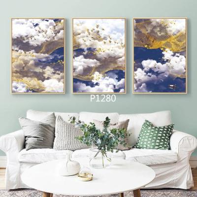 China International Organization for Standardization 3 Panel Framed Artwork Modern Art On Canvas Oil Painting Wall Decoration Fish Painting for sale