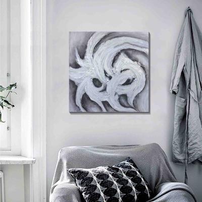 China Decorative Modern Wall Art Canvas Abstract Oil Silverfoil Painting Hand Painted With Stretched for sale