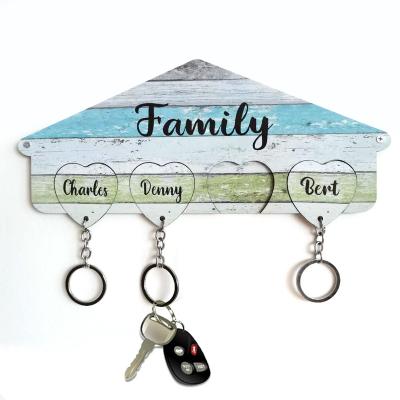 China Europe Factory New Product Design Collection Wooden Key Chain Sign For Home for sale